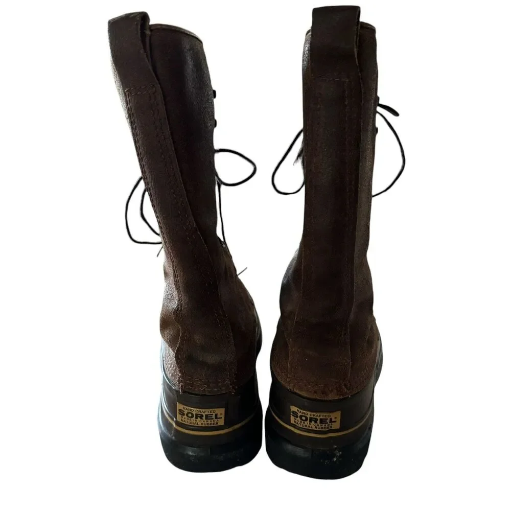 SOREL Mavericks‎ WINTER BOOTS Mens 7 Felt Lined LEATHER & RUBBER Snow CANADA